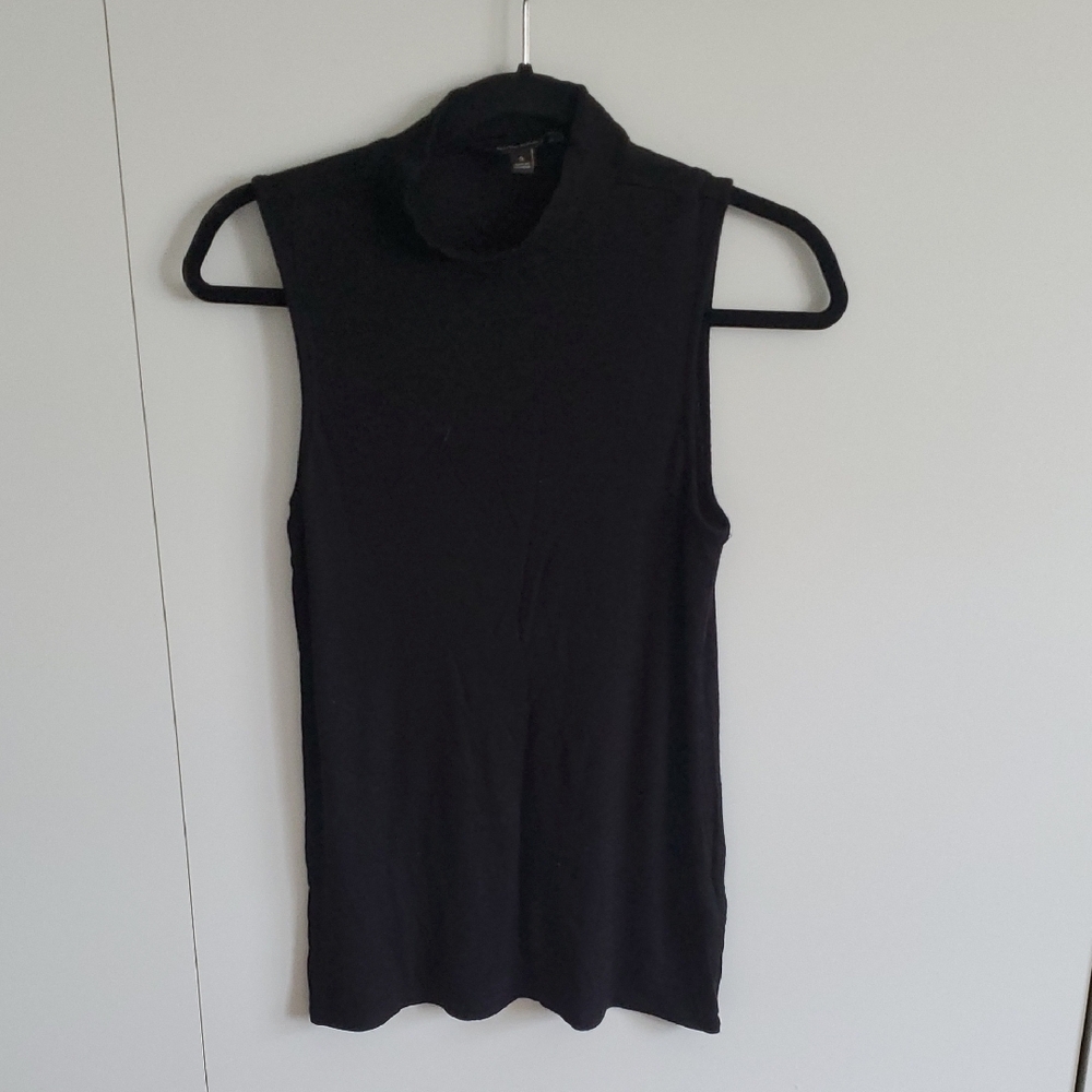 Sleeveless Black Mock Neck Top